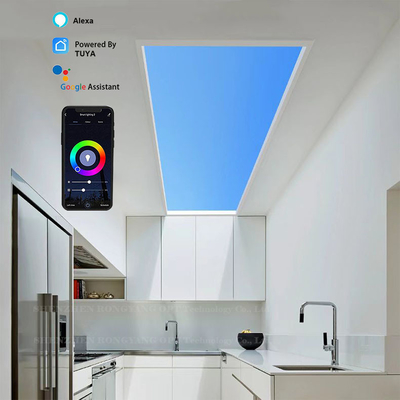 Buy 60x60 Natural Artificial LED Skylight 100W CCT 6500K Voice Control online manufacture