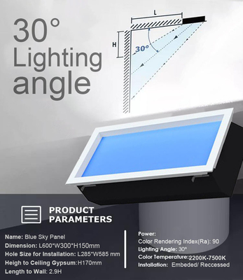 Buy Ceiling Reserve Height 300mm Artificial Sky Light for High Ceiling Spaces Fast Shipping in 7 Days Product Size L600*W300*H150mm 40W online manufacture