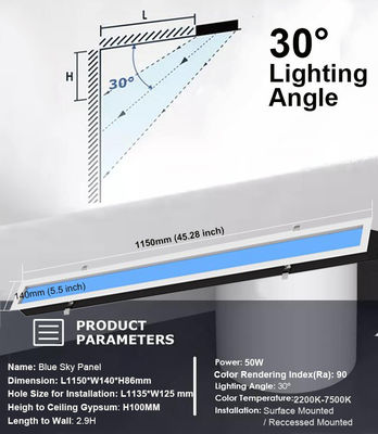 buy AC 100-240V LED Ceiling Panel Light Simulates Natural Light And Sky Blue with 40watts Output Power online manufacture