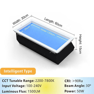 Buy Tuya Controlled Artificial Skylight with Dynamic Sky Effect Sunlight Simulation for Windowless Rooms Ceilings 100V-240V online manufacture
