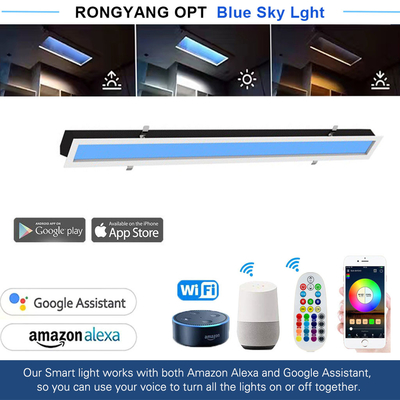 Low Maintenance Easy To Clean Faux Skylight Panels in White Rectangle Shape