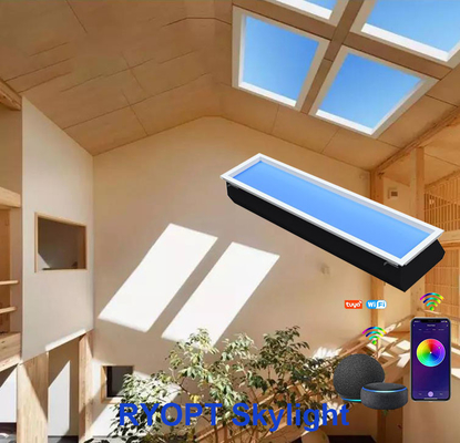 Low Maintenance Easy To Clean Faux Skylight Panels in White Rectangle Shape