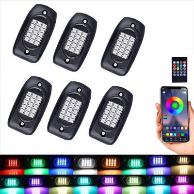 Dustproof Multiscene LED Bluetooth Rock Lights , IP68 Waterproof RGB LED Pod Lights