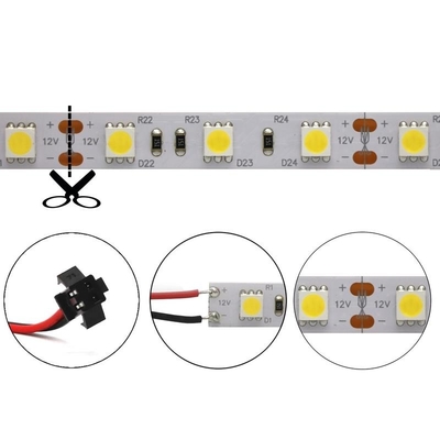 Multicolor Cuttable SMD 5050 RGB LED Strip 60LED/M Length 100mm