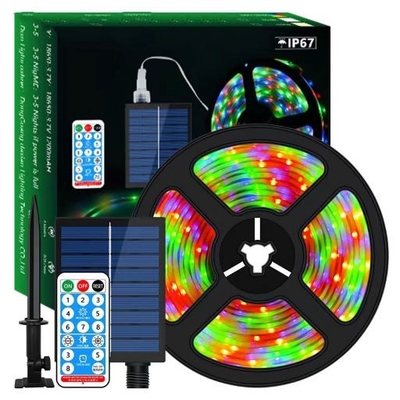 CE Heatproof Solar Tape Lights , Remote Control Solar Powered Outdoor Strip Lights